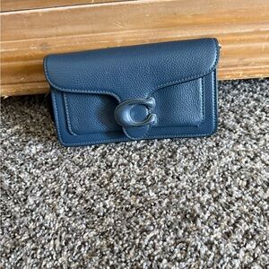 Coach Dark Blue Leather Clutch